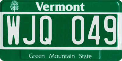 VT license plate WJQ049