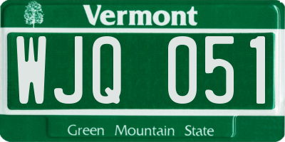 VT license plate WJQ051