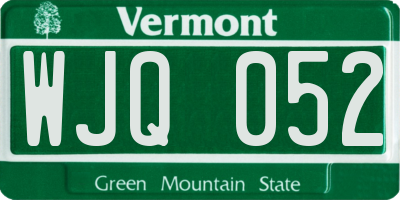 VT license plate WJQ052