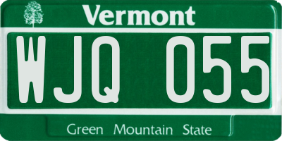 VT license plate WJQ055