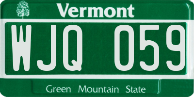 VT license plate WJQ059