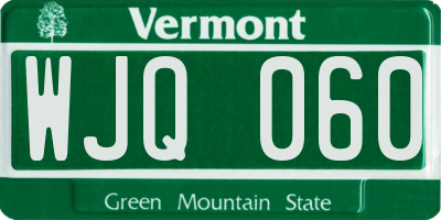VT license plate WJQ060