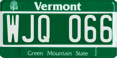 VT license plate WJQ066