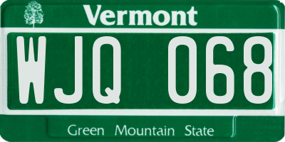VT license plate WJQ068