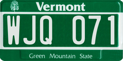VT license plate WJQ071