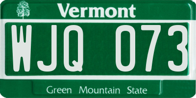 VT license plate WJQ073