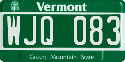 VT license plate WJQ083