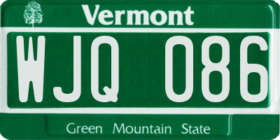 VT license plate WJQ086
