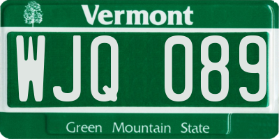 VT license plate WJQ089