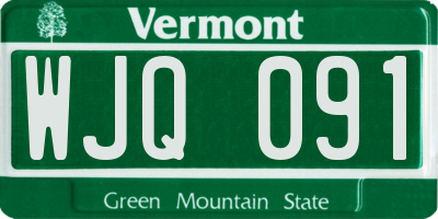 VT license plate WJQ091