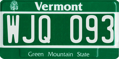 VT license plate WJQ093