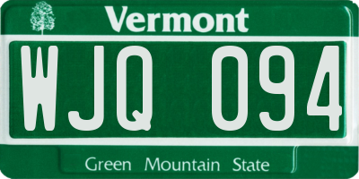 VT license plate WJQ094