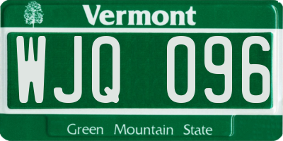 VT license plate WJQ096