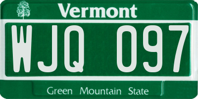 VT license plate WJQ097