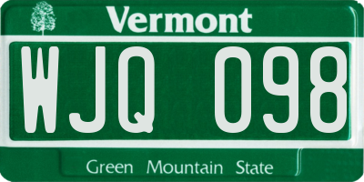 VT license plate WJQ098