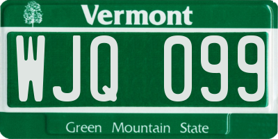 VT license plate WJQ099