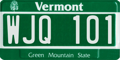 VT license plate WJQ101