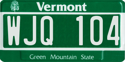 VT license plate WJQ104