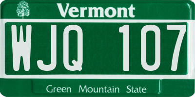 VT license plate WJQ107