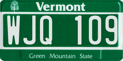 VT license plate WJQ109