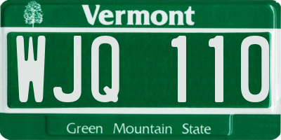VT license plate WJQ110
