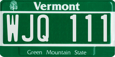 VT license plate WJQ111