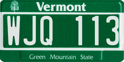 VT license plate WJQ113