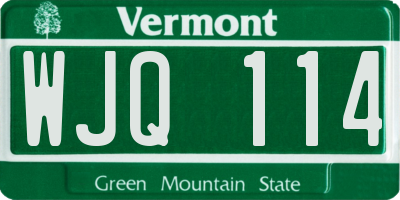 VT license plate WJQ114