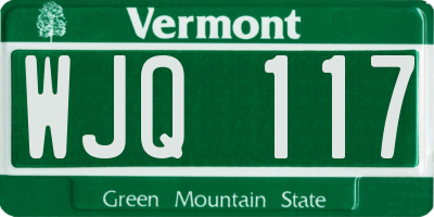 VT license plate WJQ117