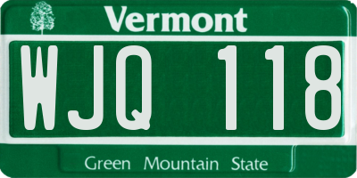 VT license plate WJQ118