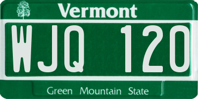 VT license plate WJQ120