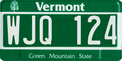 VT license plate WJQ124