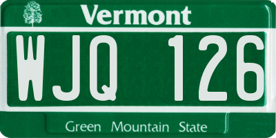 VT license plate WJQ126