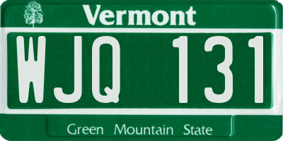 VT license plate WJQ131