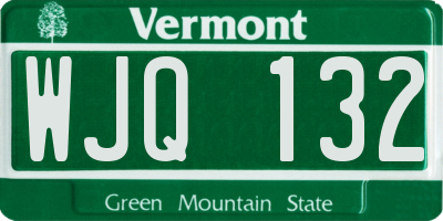 VT license plate WJQ132