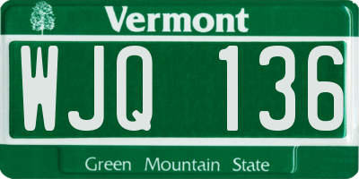 VT license plate WJQ136