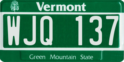 VT license plate WJQ137