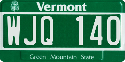 VT license plate WJQ140