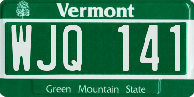 VT license plate WJQ141