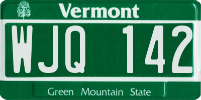 VT license plate WJQ142