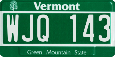 VT license plate WJQ143
