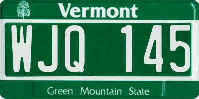 VT license plate WJQ145