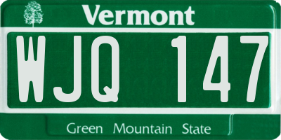 VT license plate WJQ147