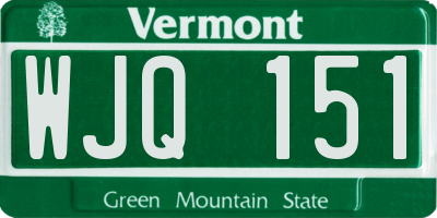 VT license plate WJQ151