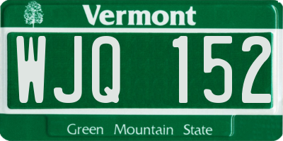 VT license plate WJQ152