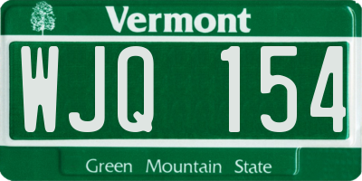 VT license plate WJQ154