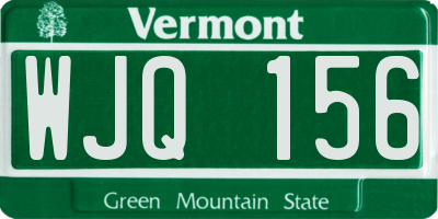 VT license plate WJQ156