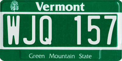 VT license plate WJQ157
