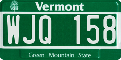 VT license plate WJQ158