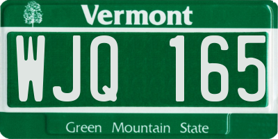 VT license plate WJQ165